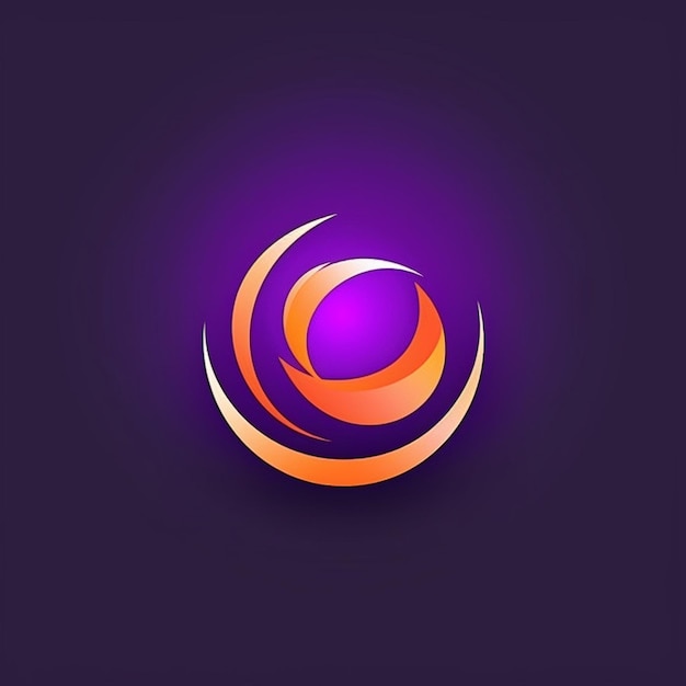 Um logotipo circular plano e muito simples gradiente multi-desenho em fundo colorido