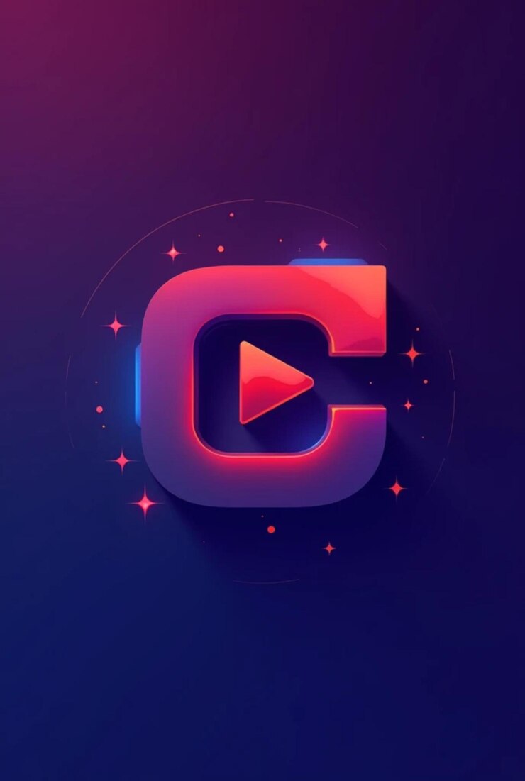 Foto um logotipo colorido com a letra c