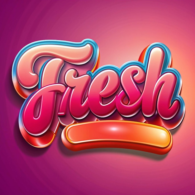 um logotipo colorido com a palavra fresco escrito em azul e vermelho