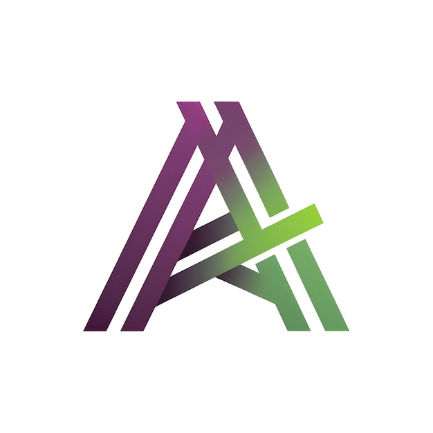 Foto um logotipo colorido com um logotipo verde e roxo que diz uma letra uma imagem ai