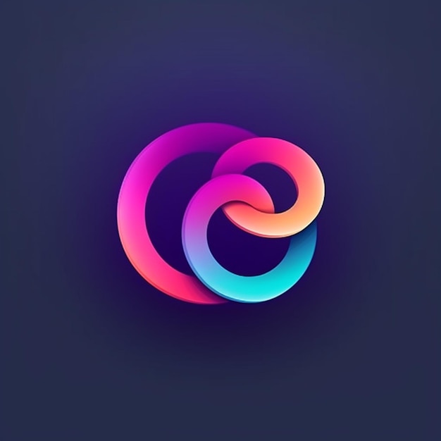 Um logotipo colorido com uma forma espiral em um fundo escuro generativo ai