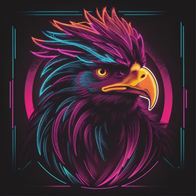 Um logotipo colorido da águia