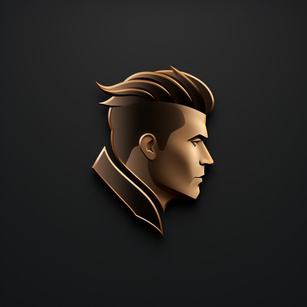 um logotipo de cabelo masculino 3D de classe