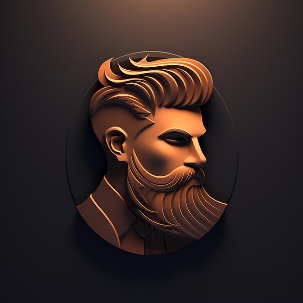 Foto um logotipo de cabelo masculino 3d de classe