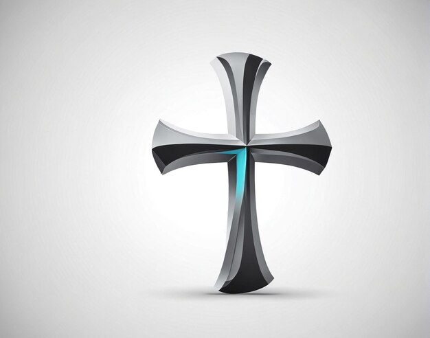 Foto um logotipo de cruz preta e azul