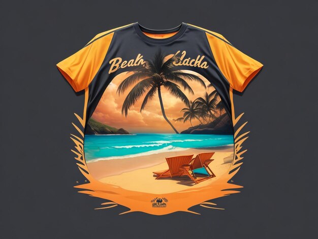 Foto um logotipo de design de camiseta para praia