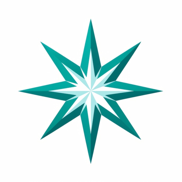 Foto um logotipo de estrela com uma estrela verde no centro