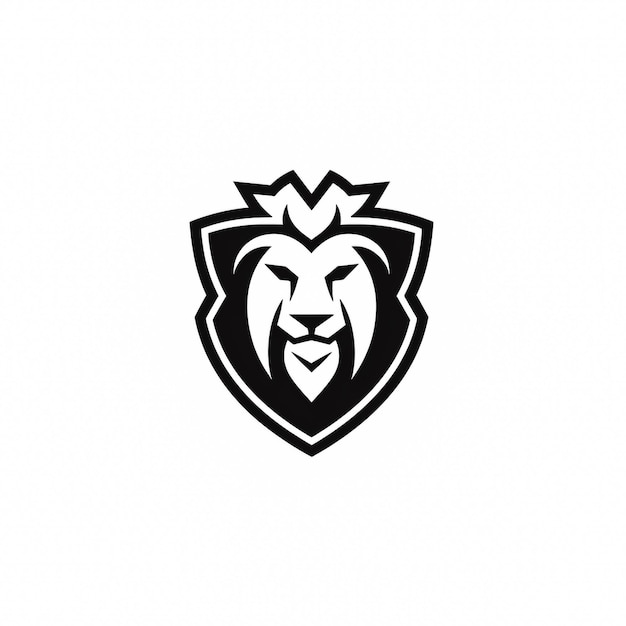 Um logotipo de leão preto simples e requintado isolado