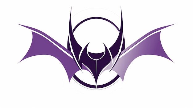 Um logotipo de morcego roxo com a palavra morcego nele.
