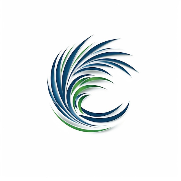 Um logotipo de uma empresa chamada verde e azul.