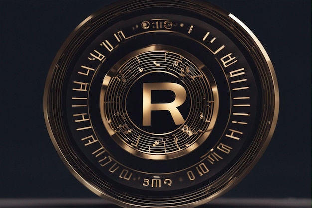 um logotipo dourado com a palavra "r"