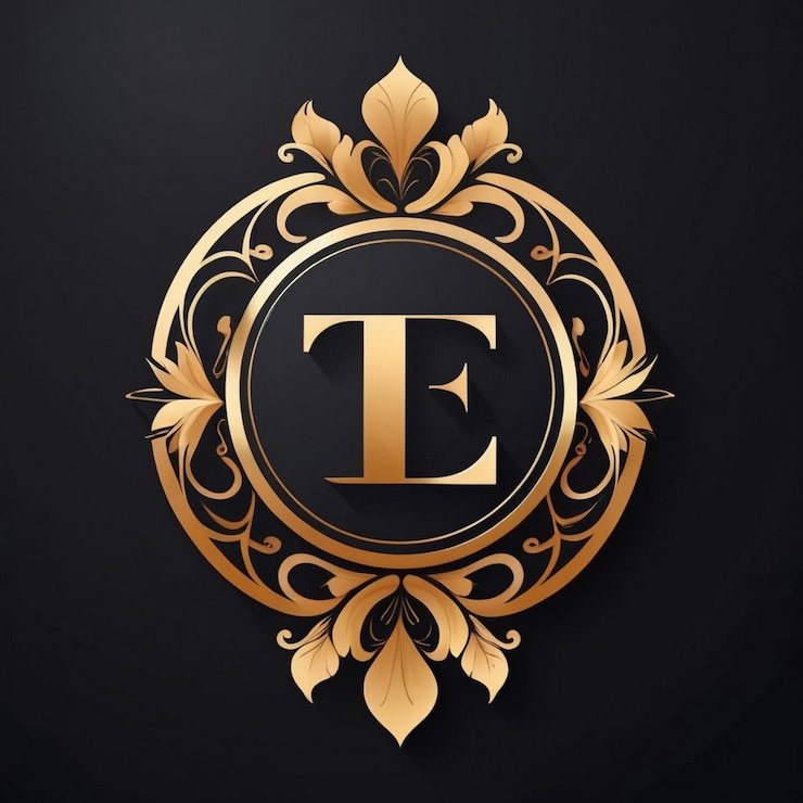 Foto um logotipo dourado com um e dourado