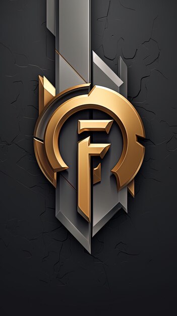 Foto um logotipo dourado para f f