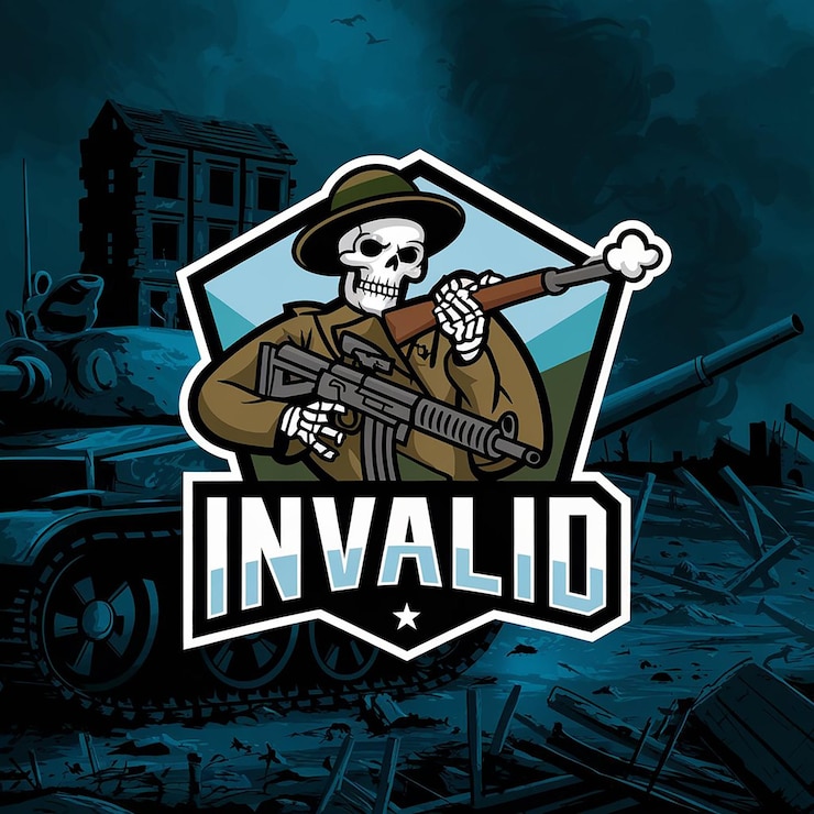 Foto um logotipo militar com um crânio e armas nele