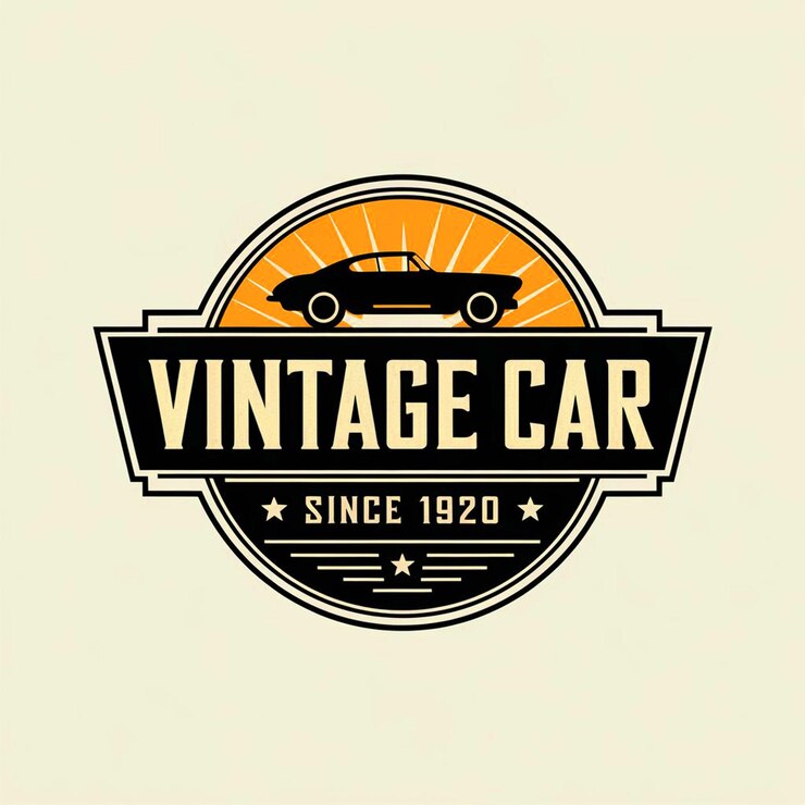Foto um logotipo para carro vintage que diz carro vintage