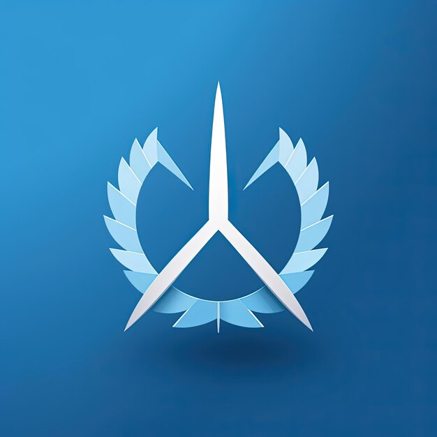um logotipo para moldar a paz juntos em um fundo azul