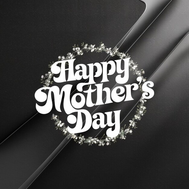 Foto um logotipo preto e branco para feliz dia das mães