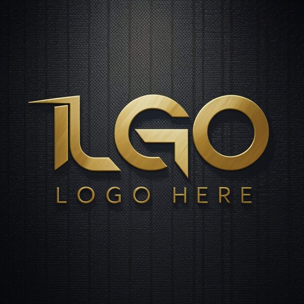 Foto um logotipo preto e dourado que diz logotipo aqui