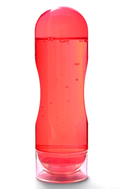 Foto um lubrificante íntimo para um close-up confortável de sexo em um fundo colorido