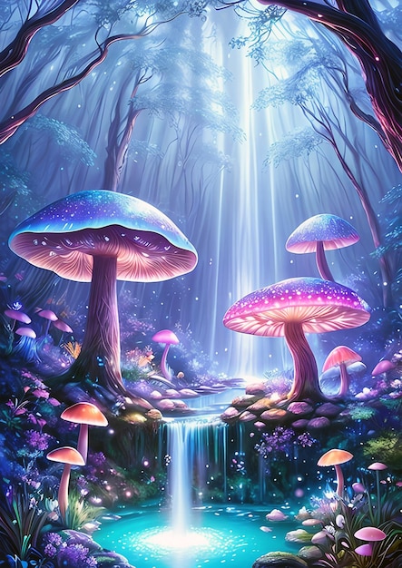um lugar mágico maravilhoso escondido nas profundezas de uma floresta antiga