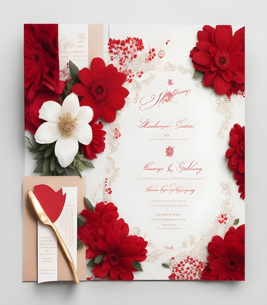 Foto um luxuoso design de cartão de casamento