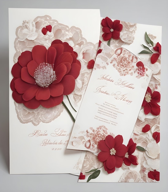 Um luxuoso design de cartão de casamento