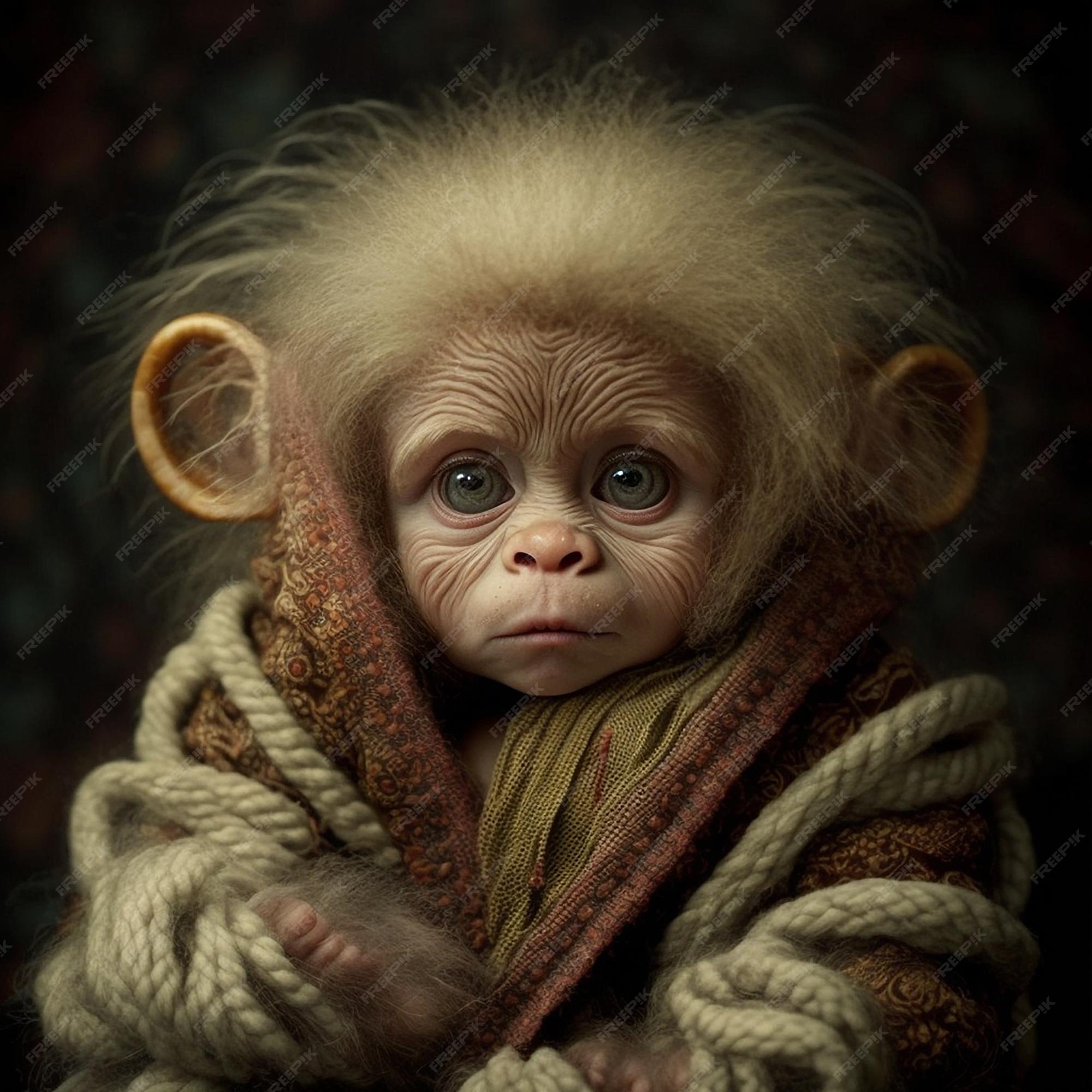 Retrato Fofo Do Macaco Bebê Foto de Stock - Imagem de criatura, milha:  187888246