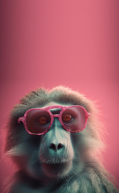 Um macaco com óculos de sol