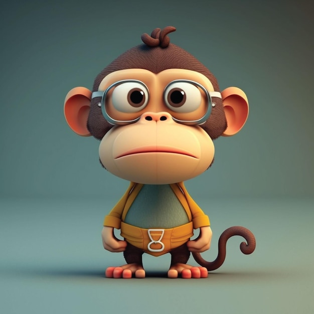 Um macaco com óculos que diz '6' nele