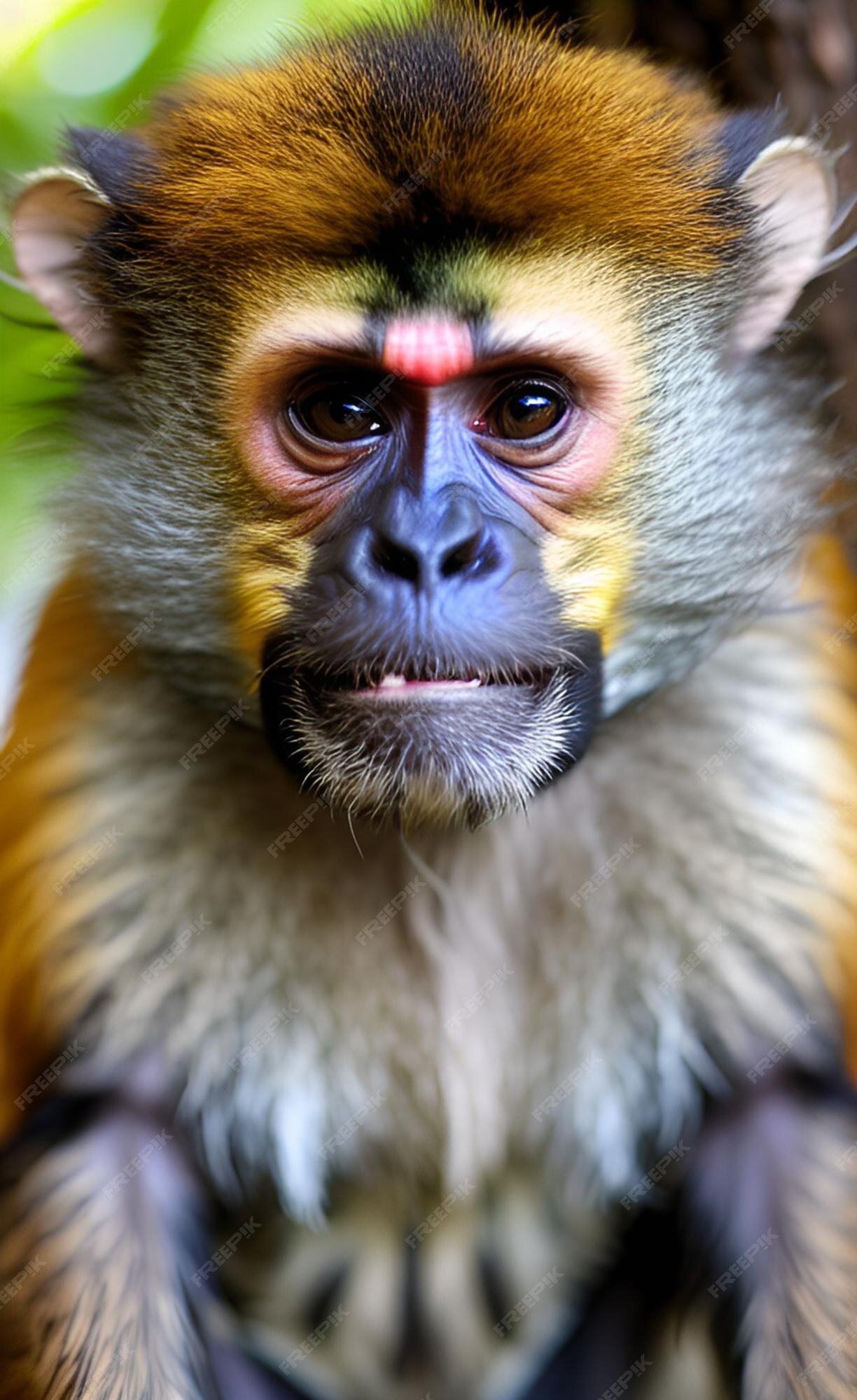 Fundo Jovem Macaco Preto Está Olhando Para A Câmera Fundo, Fotos