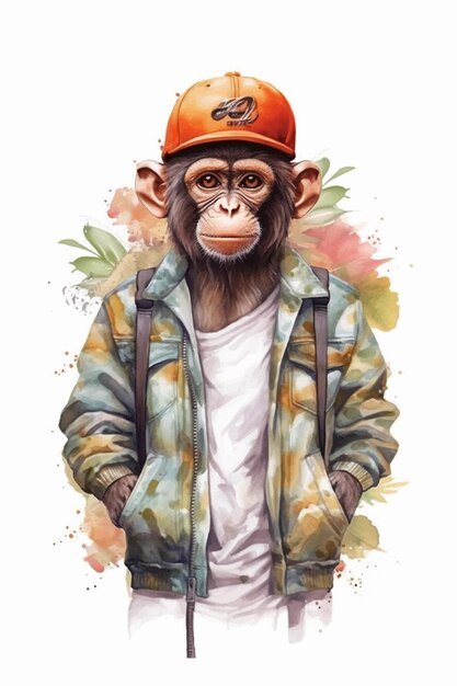 Design PNG E SVG De Personagem De Macaco Bonito Para Camisetas