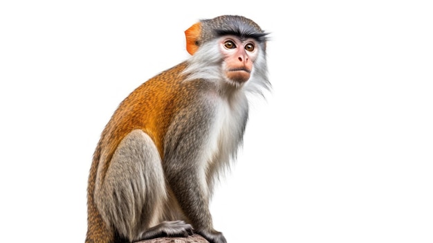 Um macaco com um chapéu na cabeça.
