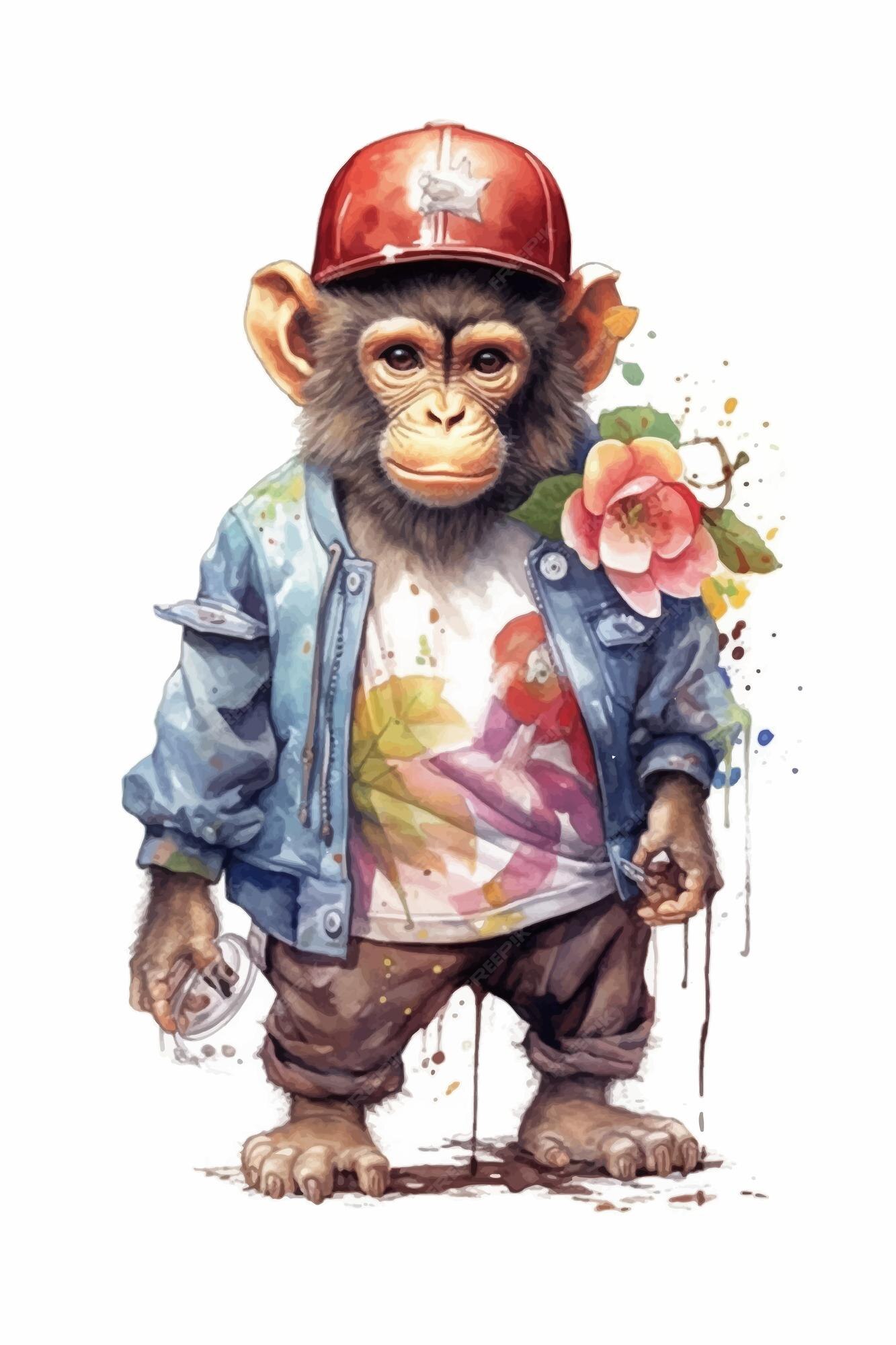 Design PNG E SVG De Macaco Fofo Para Camisetas