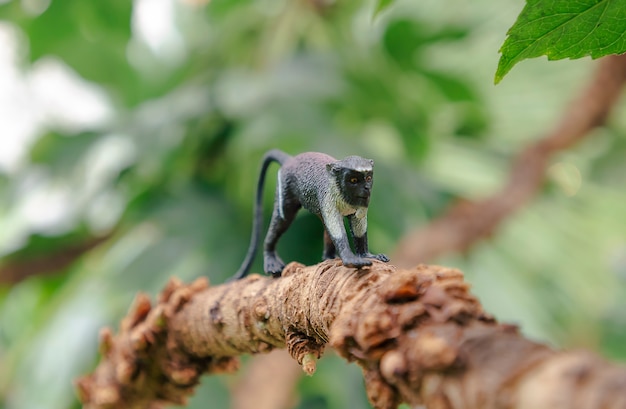 Foto um macaco de brinquedo na natureza