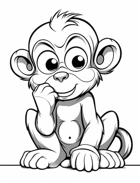 Bonito Bebê Macaco Desenho Animado Em Pé Royalty Free SVG, Cliparts,  Vetores, e Ilustrações Stock. Image 172350805