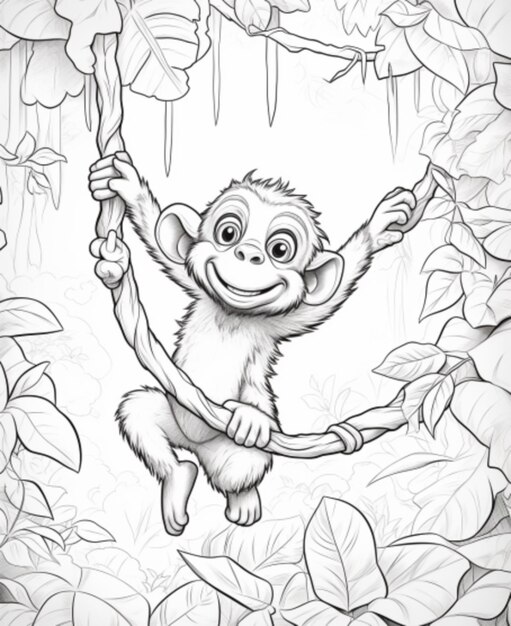 Desenhe Um Macaco E Colora Sua Própria Aventura: Divertido Para Crianças!