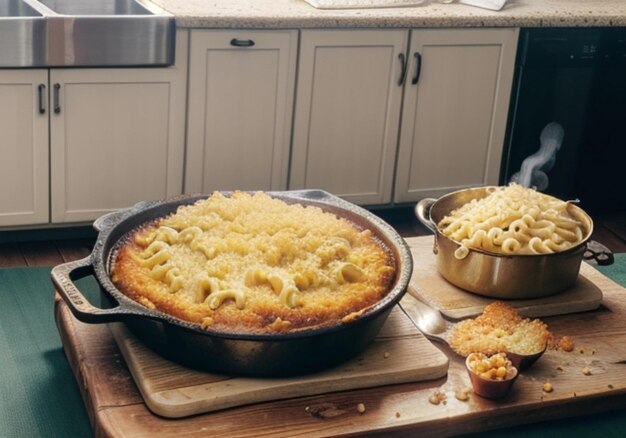 um macarrão cremoso com queijo