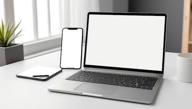 Um MacBook Pro da Apple está ao lado de um laptop da Apple