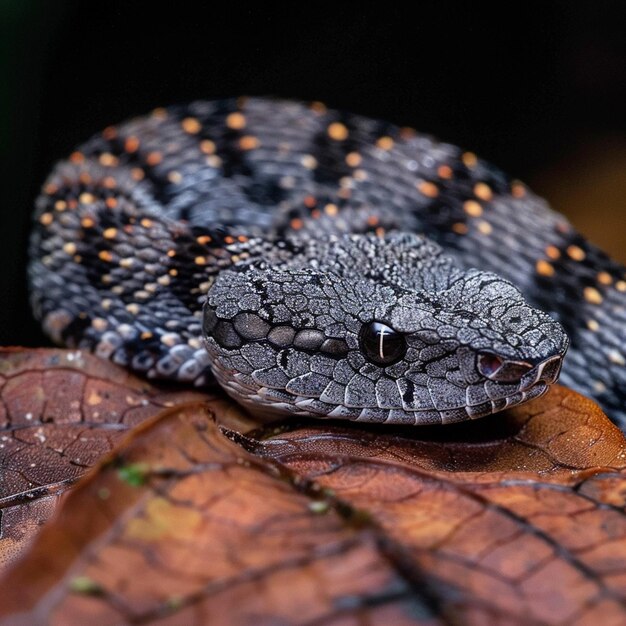 Foto um macho adulto de víbora venenosa do templo de bornéu tropidolaemus subannulatus parque nacional de bako