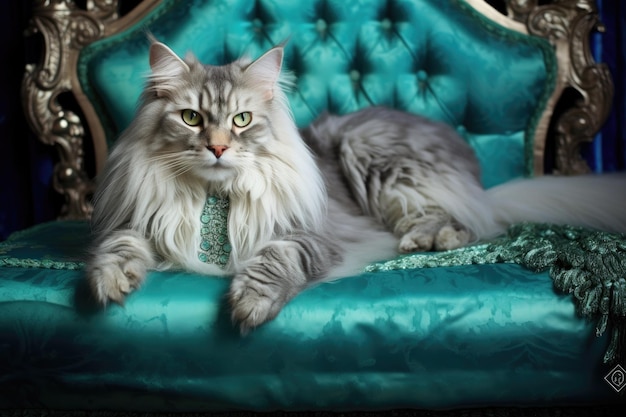 Um Maine Coon prateado