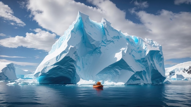 Um majestoso iceberg de beleza cativante em meio às maravilhas da Antártida