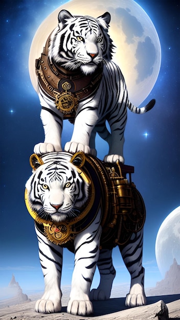 Um majestoso tigre branco