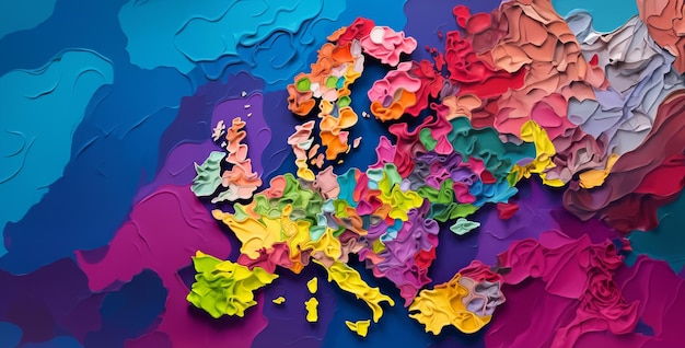 um mapa abstrato da europa conteúdo generativo ai