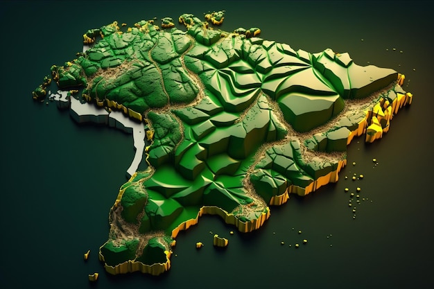 Foto um mapa da áfrica com o continente em verde.