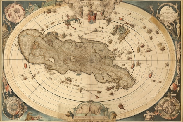 Um mapa do Caribe com a data do ano de 1899.