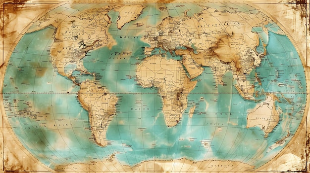 Um mapa do mundo com as palavras "mundo" sobre ele.