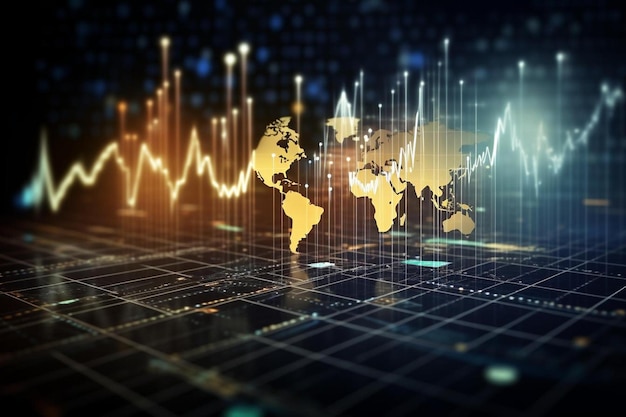 um mapa do mundo é mostrado em uma tela de computador