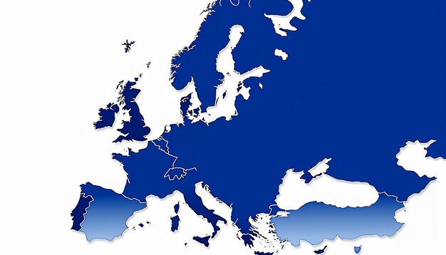 Foto um mapa simples da europa com um fundo branco sem qualquer texto ou logotipo