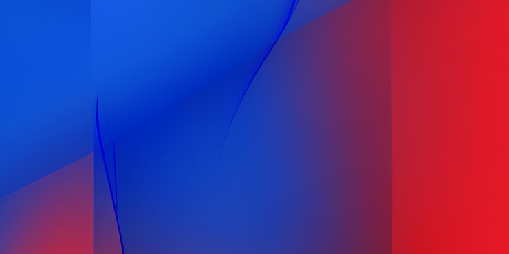 Foto um material de cor azul e vermelha com um fundo vermelho e azul