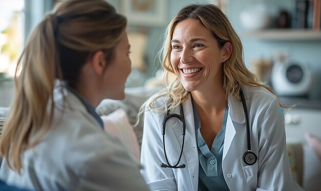 um médico com um estetoscópio no pescoço